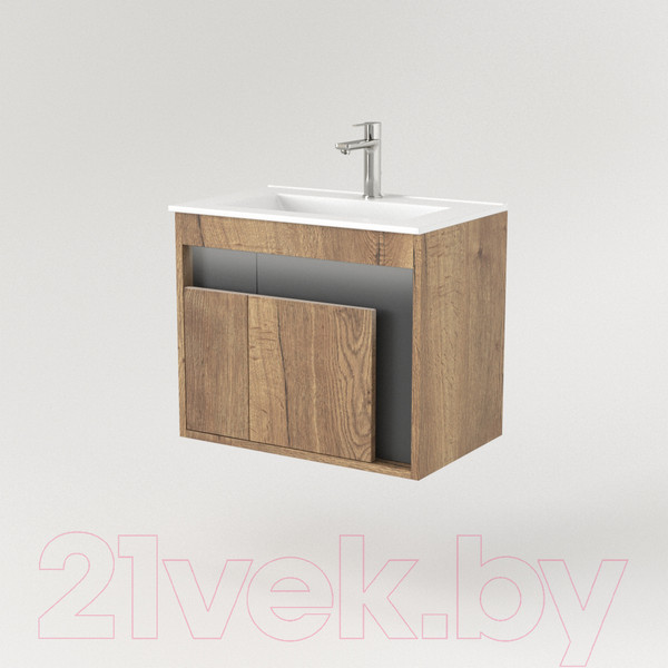 Изображение товара Тумба под умывальник Дабер 016 WeltWasser Deilbach 7517-60 / Т16.6W.0.22_light (с подсветкой, дуб галифакс/серый)