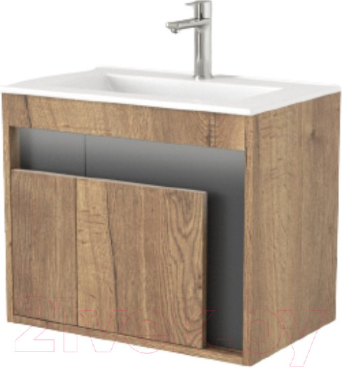 Изображение товара Тумба под умывальник Дабер 016 WeltWasser Deilbach 7517-60 / Т16.6W.0.22_light (с подсветкой, дуб галифакс/серый)