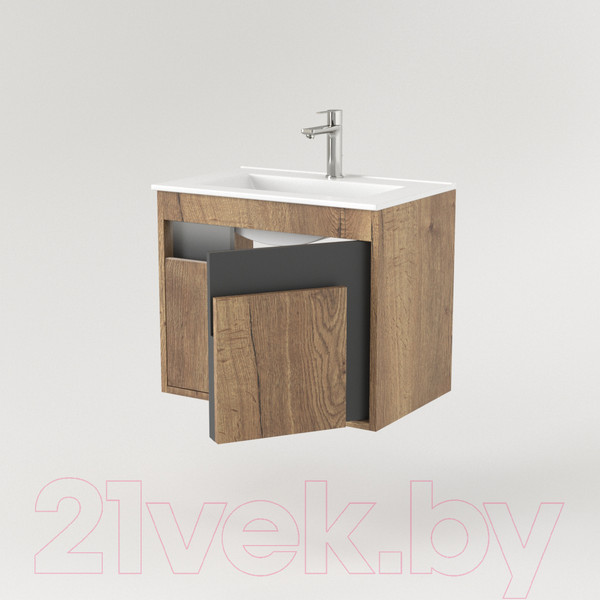 Изображение товара Тумба под умывальник Дабер 016 WeltWasser Deilbach 7517-60 / Т16.6W.0.22_light (с подсветкой, дуб галифакс/серый)