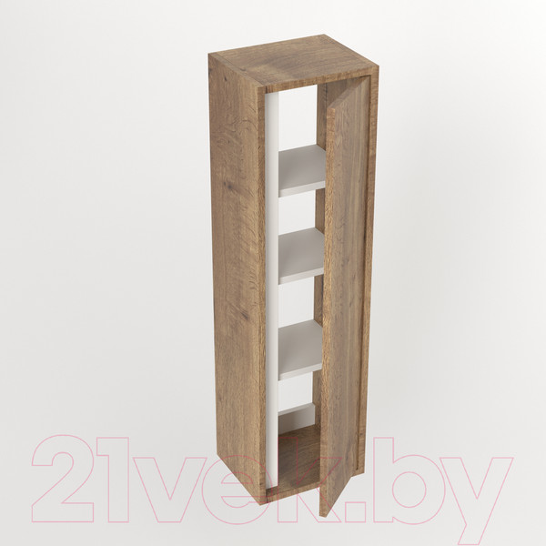 Изображение товара Шкаф-полупенал для ванной Дабер 014 / СТ14.0.0.21 (дуб галифакс/белый)