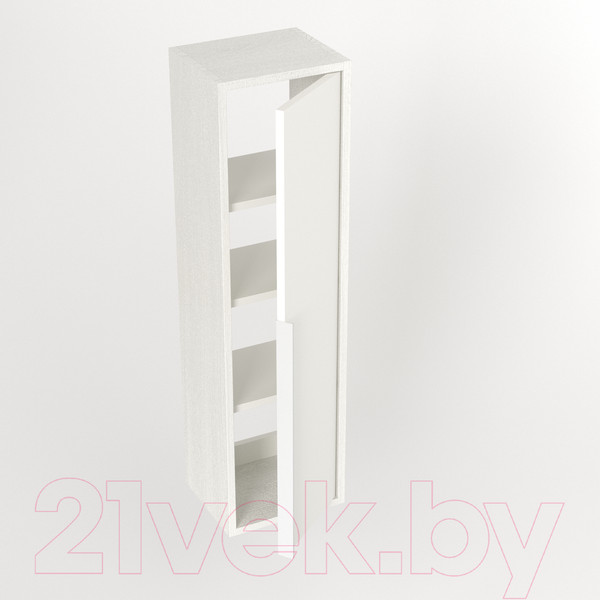 Изображение товара Шкаф-полупенал для ванной Дабер 015 / СТ15.0.0.5Б (белый древесный/ручка белая)