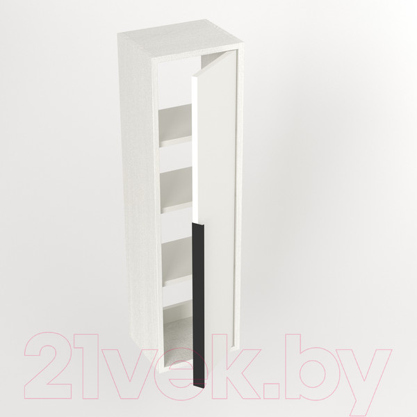 Изображение товара Шкаф-полупенал для ванной Дабер 015 / СТ15.0.0.5Ч (белый древесный/ручка черная)