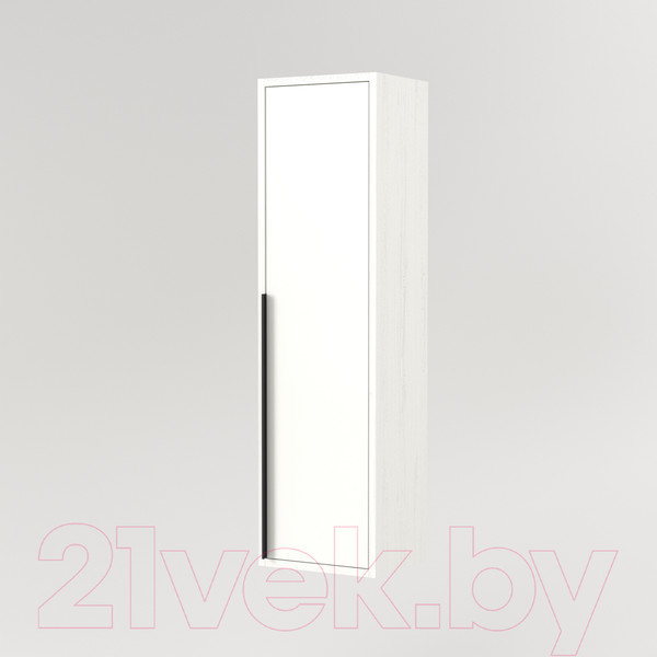 Изображение товара Шкаф-полупенал для ванной Дабер 015 / СТ15.0.0.5Ч (белый древесный/ручка черная)