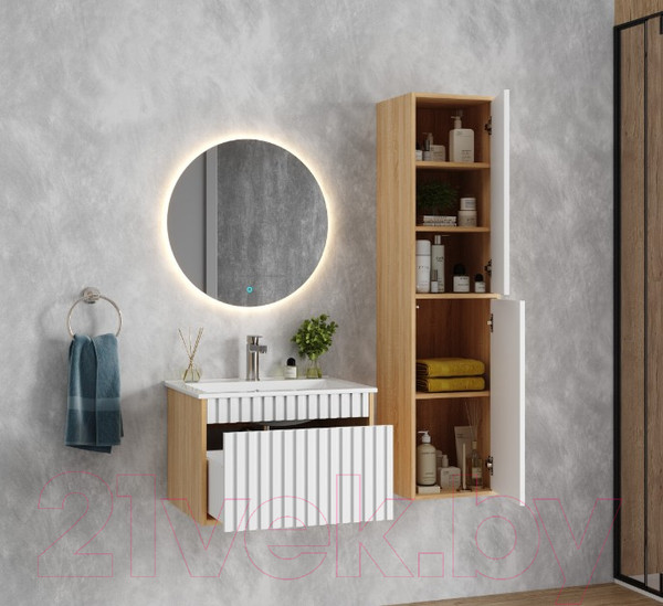 Изображение товара Тумба под умывальник Onika Дайлер 60 / 106150 (белый/дуб сонома)