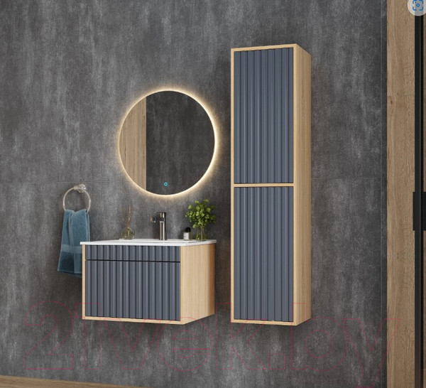 Изображение товара Тумба под умывальник Onika Дайлер 60 / 106151 (графит/дуб сонома)