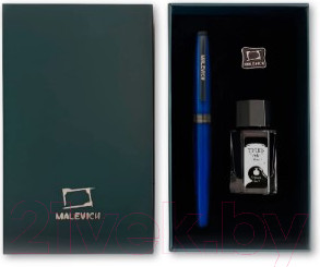 Изображение товара Ручка перьевая Малевичъ С черной тушью и значком / 196429 (ультрамарин)