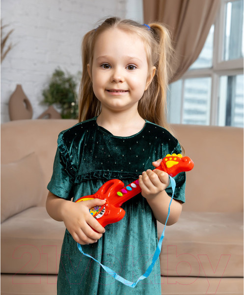 Изображение товара Музыкальная игрушка Азбукварик Гитара. Любимые песенки 3123А (красный)