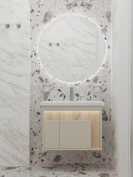 Изображение товара Тумба под умывальник Дабер 016 WeltWasser Deilbach 7517-70 / Т16.7W.0.18_light (с подсветкой, бежевый/дуб бардолино)