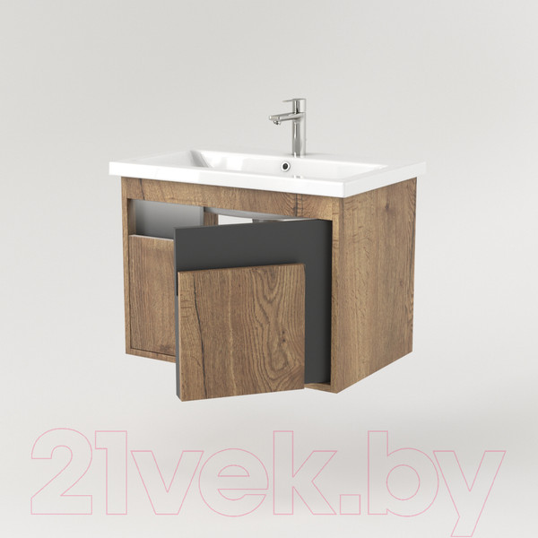 Изображение товара Тумба под умывальник Дабер 016 WeltWasser Deilbach 7517-70 / Т16.7W.0.22_light (с подсветкой, дуб галифакс/серый)