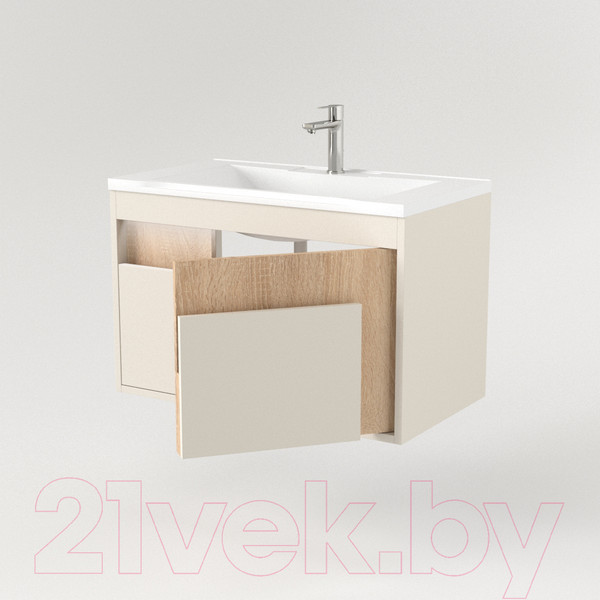 Изображение товара Тумба под умывальник Дабер 016 WeltWasser Deilbach 7517-80 / Т16.8W.0.18_light (с подсветкой, бежевый/дуб бардолино)