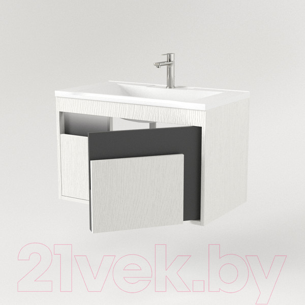 Изображение товара Тумба под умывальник Дабер 016 WeltWasser Deilbach 7517-80 / Т16.8W.0.20_light (с подсветкой, белый древесный/серый)