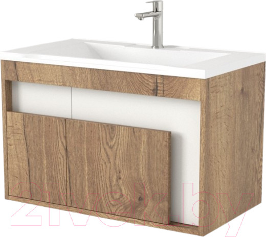 Изображение товара Тумба под умывальник Дабер 016 WeltWasser Deilbach 7517-80 / Т16.8W.0.21_light (с подсветкой, дуб галифакс/белый)