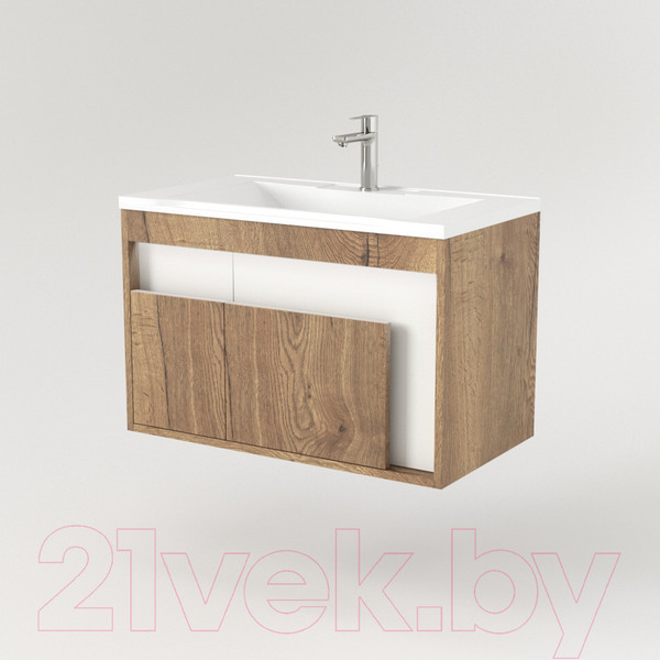 Изображение товара Тумба под умывальник Дабер 016 WeltWasser Deilbach 7517-80 / Т16.8W.0.21_light (с подсветкой, дуб галифакс/белый)