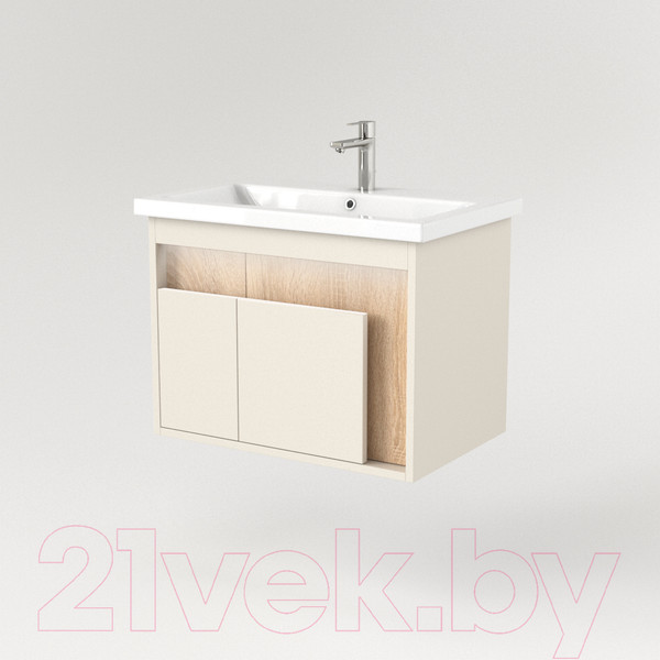 Изображение товара Тумба под умывальник Дабер 016 Cersanit Como 70 / Т16.7C.0.18_light (с подсветкой, бежевый/дуб бардолино)