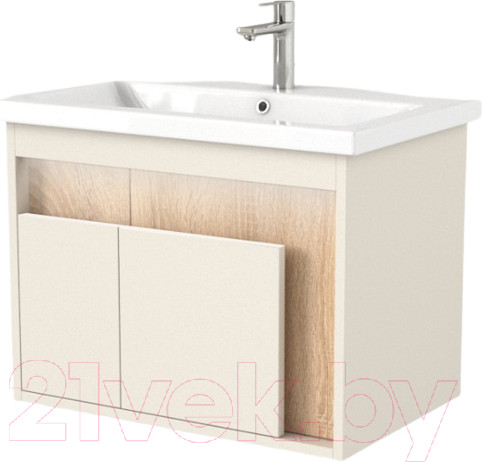 Изображение товара Тумба под умывальник Дабер 016 Cersanit Como 70 / Т16.7C.0.18_light (с подсветкой, бежевый/дуб бардолино)