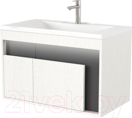 Изображение товара Тумба под умывальник Дабер 016 Cersanit Como 70 / Т16.7C.0.20_light (с подсветкой, белый древесный/серый)