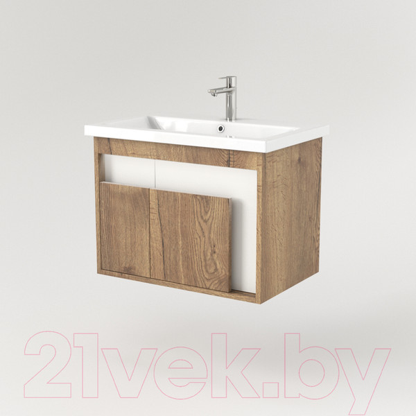 Изображение товара Тумба под умывальник Дабер 016 Cersanit Como 70 / Т16.7C.0.21_light (с подсветкой, дуб галифакс/белый)