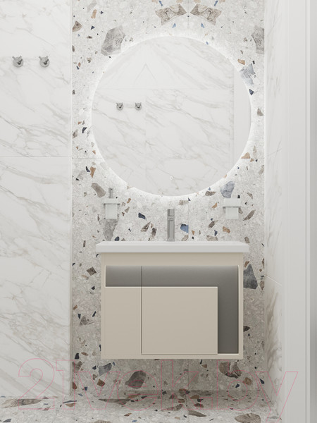 Изображение товара Тумба под умывальник Дабер 016 Andrea Elen 80 / Т16.8А.0.19_light (с подсветкой, бежевый/серый)