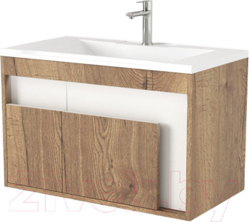Изображение товара Тумба под умывальник Дабер 016 Andrea Elen 80 / Т16.8А.0.21_light (с подсветкой, дуб галифакс/белый)