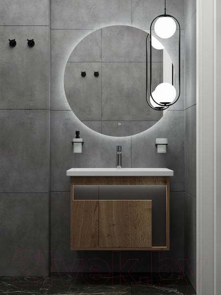 Изображение товара Тумба под умывальник Дабер 016 Andrea Elen 80 / Т16.8А.0.22_light (с подсветкой, дуб галифакс/серый)