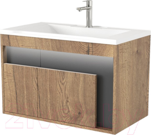 Изображение товара Тумба под умывальник Дабер 016 Andrea Elen 80 / Т16.8А.0.22_light (с подсветкой, дуб галифакс/серый)