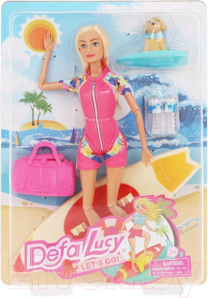 Изображение товара Кукла с аксессуарами Defa Lucy Пляжный отдых / 8471 (розовый)