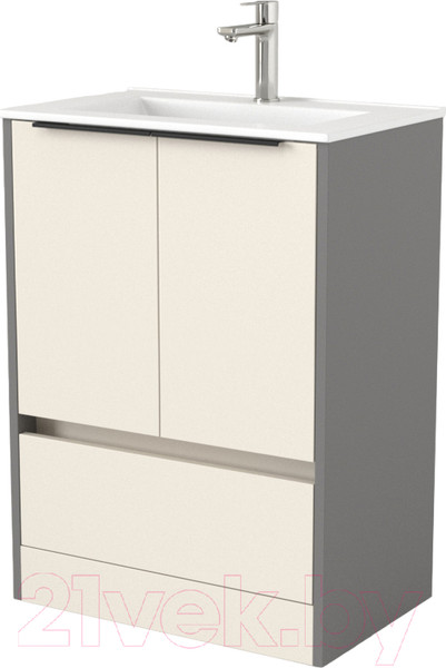 Изображение товара Тумба под умывальник Дабер 017 WeltWasser Deilbach 7517-60 / Т17.6W.0.19Ч (бежевый/серый/ручка черная)