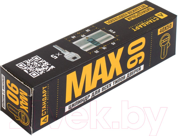 Изображение товара Цилиндровый механизм замка Стандарт Max 90 (40х50) SN перф. ключ/ключ (5 ключей)