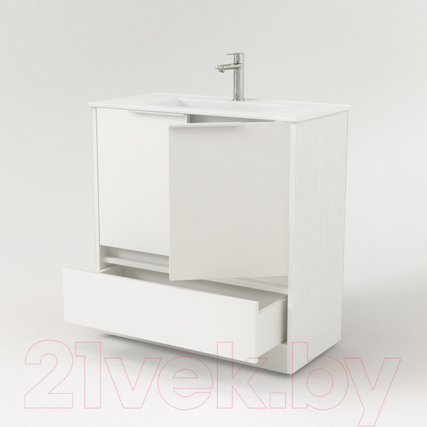 Изображение товара Тумба под умывальник Дабер 017 WeltWasser Deilbach 7517-80 / Т17.8W.0.5Б (белый древесный/ручка белая)