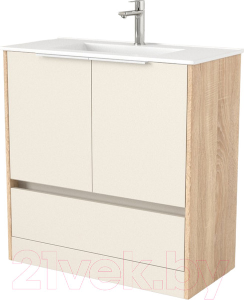 Изображение товара Тумба под умывальник Дабер 017 WeltWasser Deilbach 7517-80 / Т17.8W.0.18Б (бежевый/дуб бардолино/ручка белая)