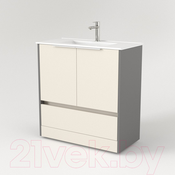 Изображение товара Тумба под умывальник Дабер 017 WeltWasser Deilbach 7517-80 / Т17.8W.0.19Б (бежевый/серый/ручка белая)