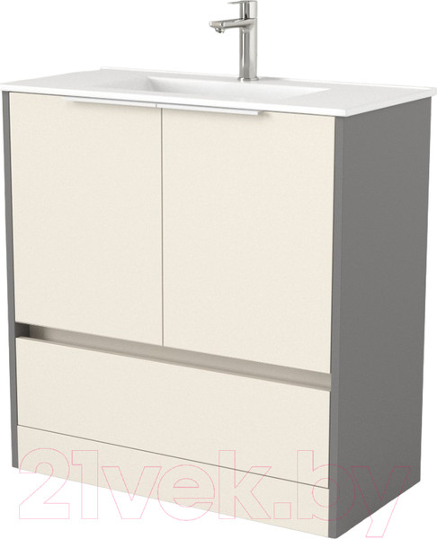 Изображение товара Тумба под умывальник Дабер 017 WeltWasser Deilbach 7517-80 / Т17.8W.0.19Б (бежевый/серый/ручка белая)