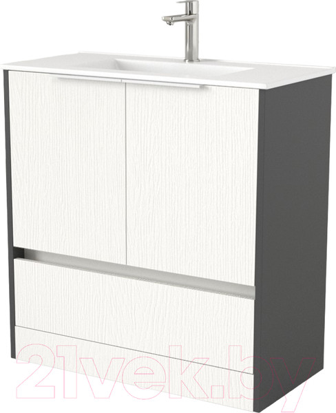 Изображение товара Тумба под умывальник Дабер 017 WeltWasser Deilbach 7517-80 / Т17.8W.0.20Б (белый древесный/серый/ручка белая)