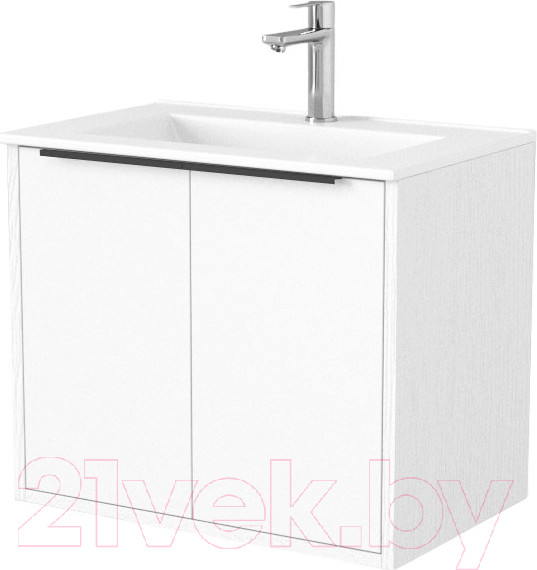 Изображение товара Тумба под умывальник Дабер 018 60 / Т18.6.0.5Ч (белый древесный/ручка черная)