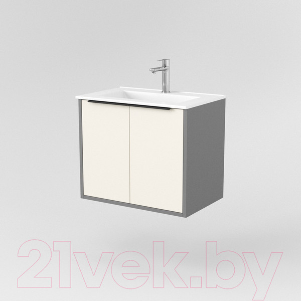 Изображение товара Тумба под умывальник Дабер 018 60 / Т18.6.0.19Ч (бежевый/серый/ручка черная)