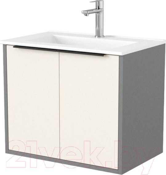Изображение товара Тумба под умывальник Дабер 018 60 / Т18.6.0.19Ч (бежевый/серый/ручка черная)