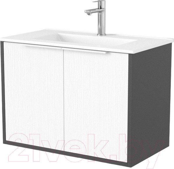 Изображение товара Тумба под умывальник Дабер 018 70 / Т18.7.0.20Б (белый древесный/серый/ручка белая)