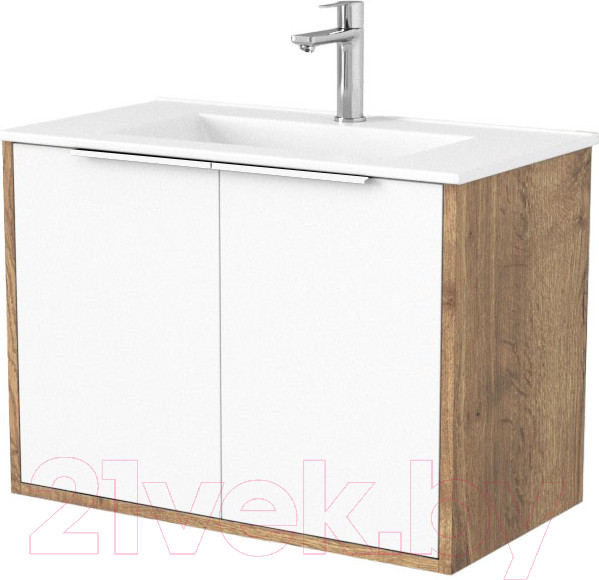 Изображение товара Тумба под умывальник Дабер 018 70 / Т18.7.0.21Б (дуб галифакс/белый/ручка белая)