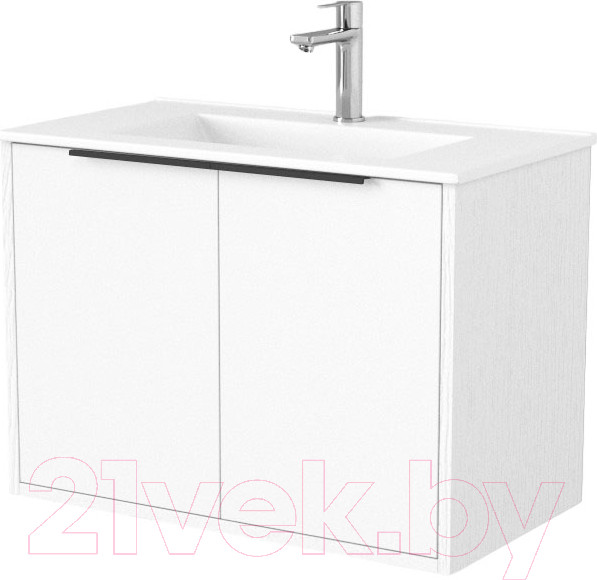Изображение товара Тумба под умывальник Дабер 018 70 / Т18.7.0.5Ч (белый древесный/ручка черная)
