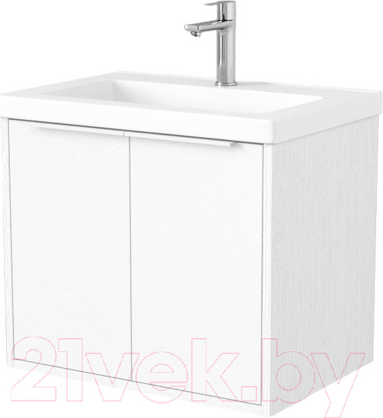 Изображение товара Тумба под умывальник Дабер 018 Тобага/Эридан/Артвин 60 / Т18.6Т.0.5Б (белый древесный/ручка белая)
