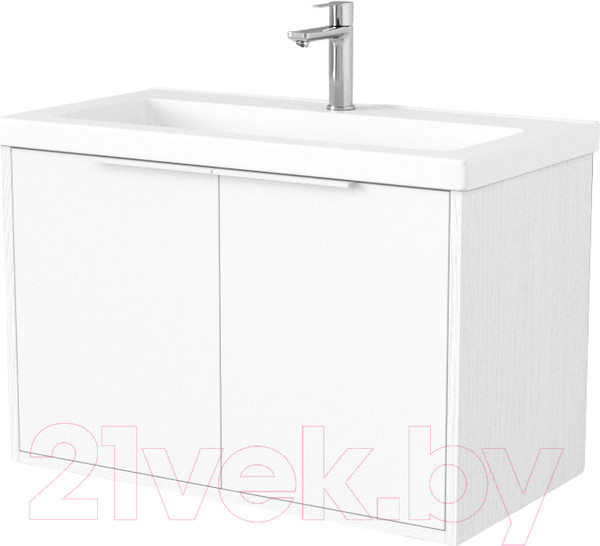 Изображение товара Тумба под умывальник Дабер 018 Тобага/Эридан 80 / Т18.8Т.0.5Б (белый древесный/ручка белая)