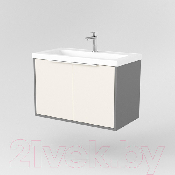 Изображение товара Тумба под умывальник Дабер 018 Тобага/Эридан 80 / Т18.8Т.0.19Б (бежевый/серый/ручка белая)