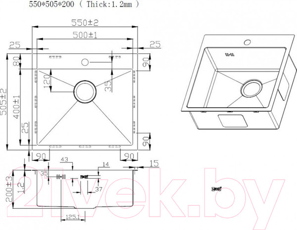 Изображение товара Мойка кухонная ZORG ZRN 5055 Premium PVD Gunblack