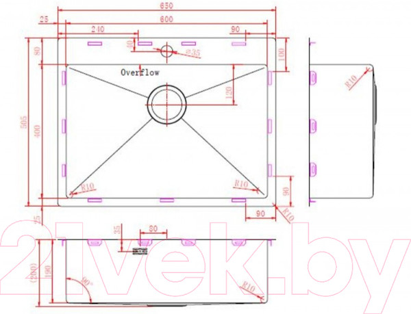 Изображение товара Мойка кухонная ZORG ZRN 5065 Premium
