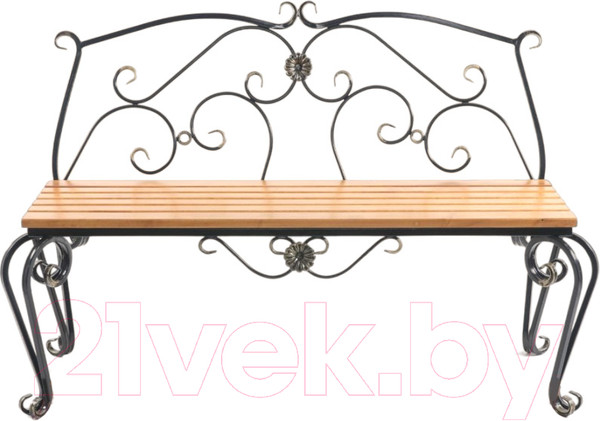 Изображение товара Скамья садовая AMC B2 1А1 131x58x88 (черный/светлое дерево)
