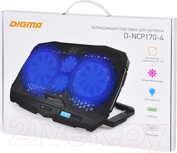 Изображение товара Подставка для ноутбука Digma D-NCP170-4 (черный)