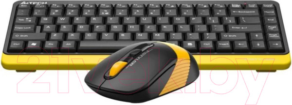 Изображение товара Комплект клавиатура и мышь A4Tech Fstyler FG1110 (черный/желтый)