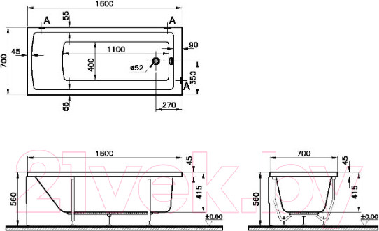 Изображение товара Ванна акриловая VitrA Neon 160x70 / 52520001000