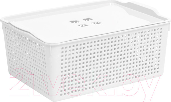 Изображение товара Корзина Violet Лофт с крышкой / 646106 (13л, белый)