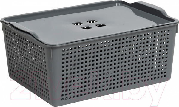 Изображение товара Корзина Violet Лофт с крышкой / 646118 (13л, серый)